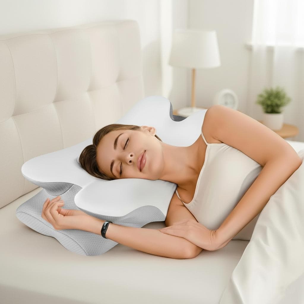 Back sleeping on the Lumora pillow